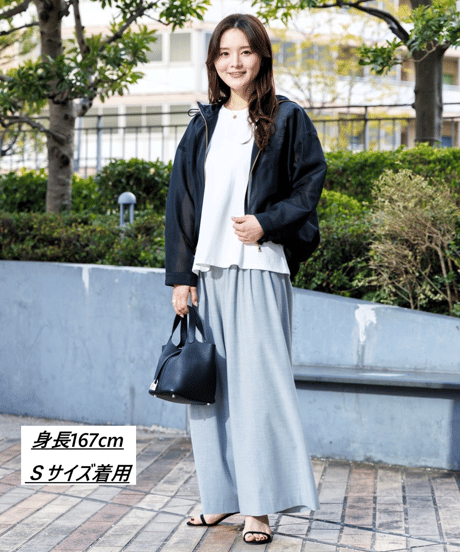 【洗える・ドライタッチ・透けない】ポンチ袖フリルＴシャツ
