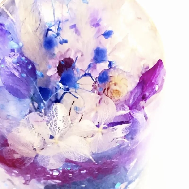 オーロラの森』プリザーブドフラワーとクリスタルのメルヘンハー