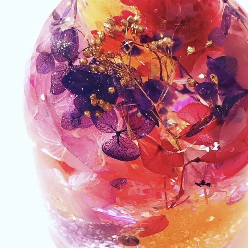 夕陽の森』プリザーブドフラワーとクリスタルのメルヘンハー 夕陽の森』プリザーブドフラワーとクリスタルのメルヘンハー