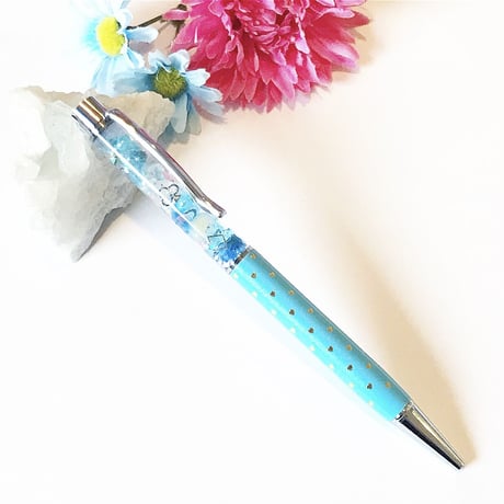 『魔法使いの魔法ペン〜アリスの純真の魔法〜』プリザーブドフラワーとクリスタルのハーバリウムボールペン