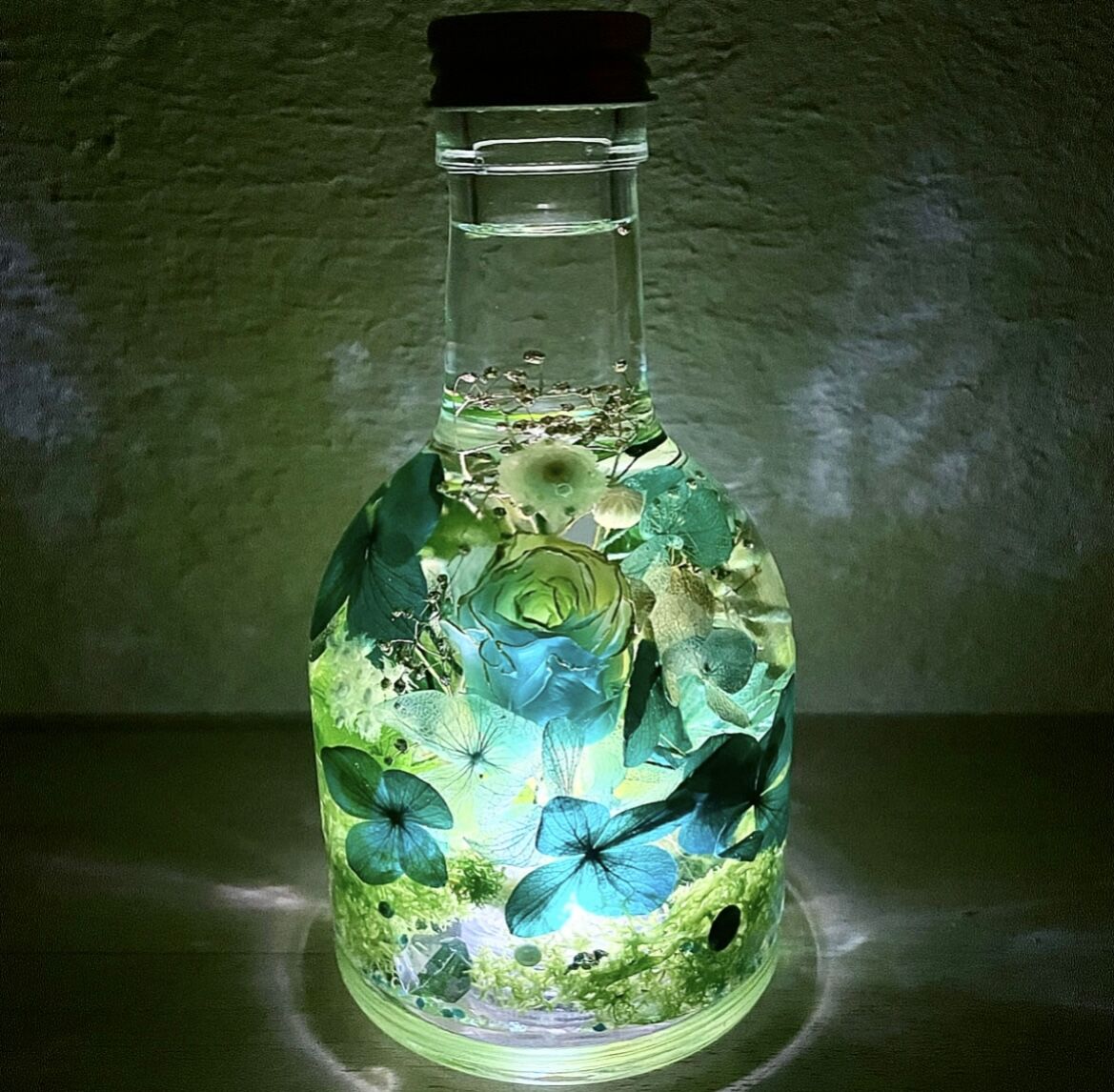 ◆ハーバリウム　314 エメラルド色のbottle *.:。✿*゜ original