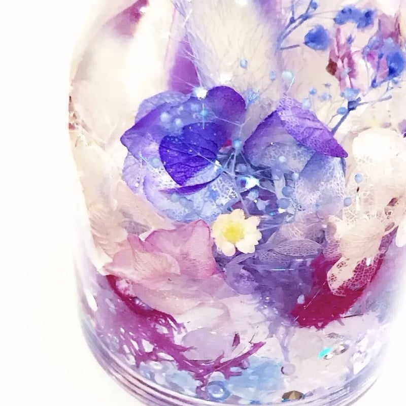 オーロラの森』プリザーブドフラワーとクリスタルのメルヘンハー