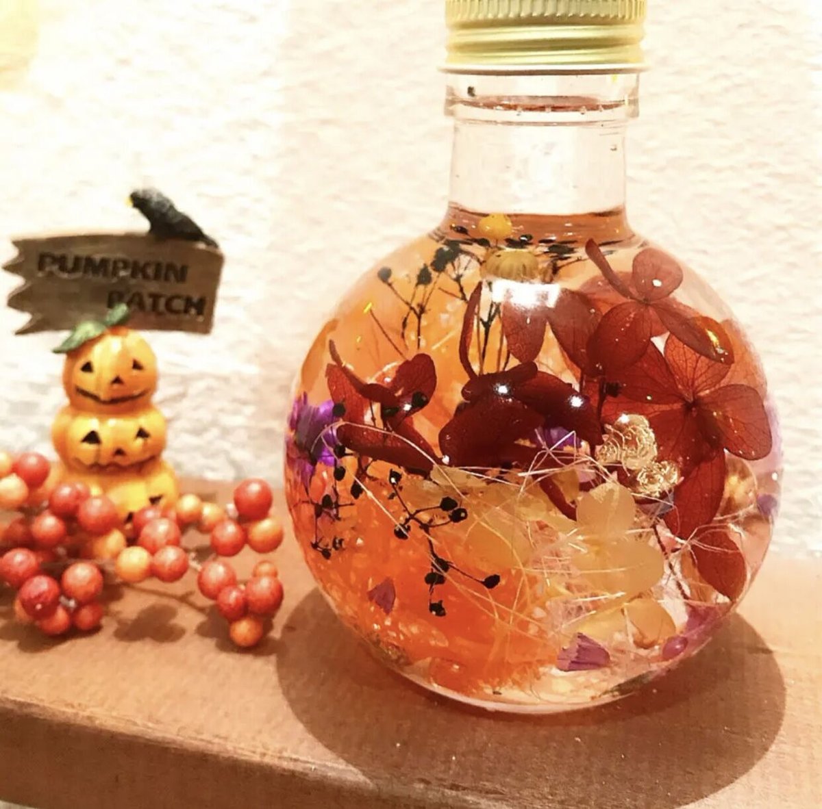 ハロウィンの森』プリザーブドフラワーとクリスタルのハロウィンハー