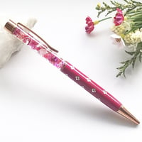 『魔法使いの魔法ペン〜華やかに香る薔薇色の魔法〜』プリザーブドフラワーとクリスタルのハーバリウムボールペン