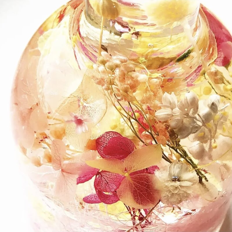 春花の森』プリザーブドフラワーとクリスタルのメルヘンハーバリウム