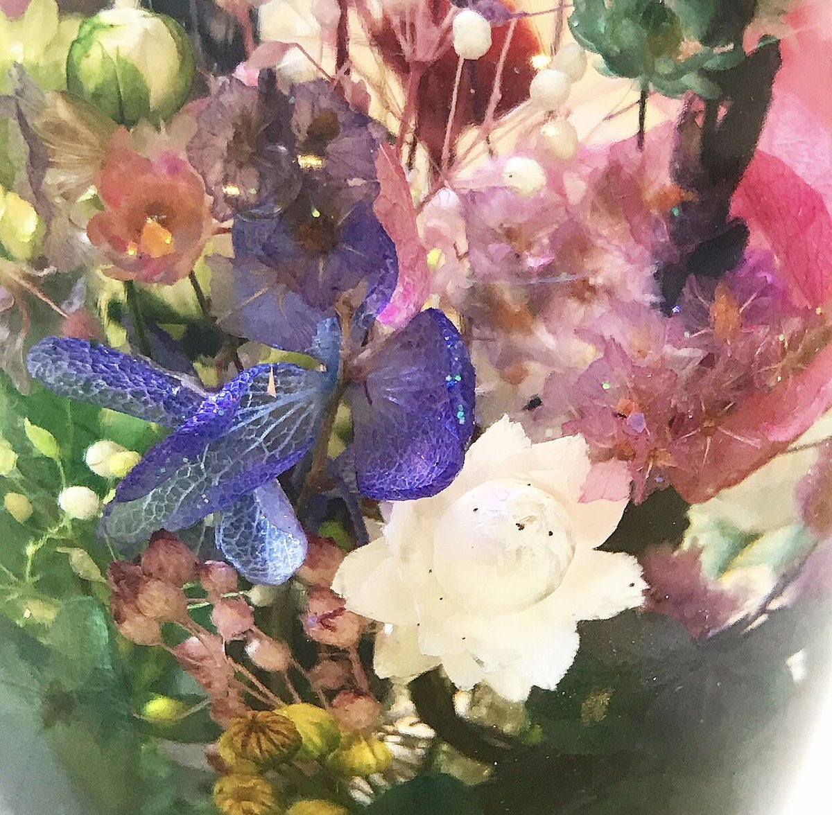 野花の森』プリザーブドフラワーとクリスタルのクラシカルハーバリウム