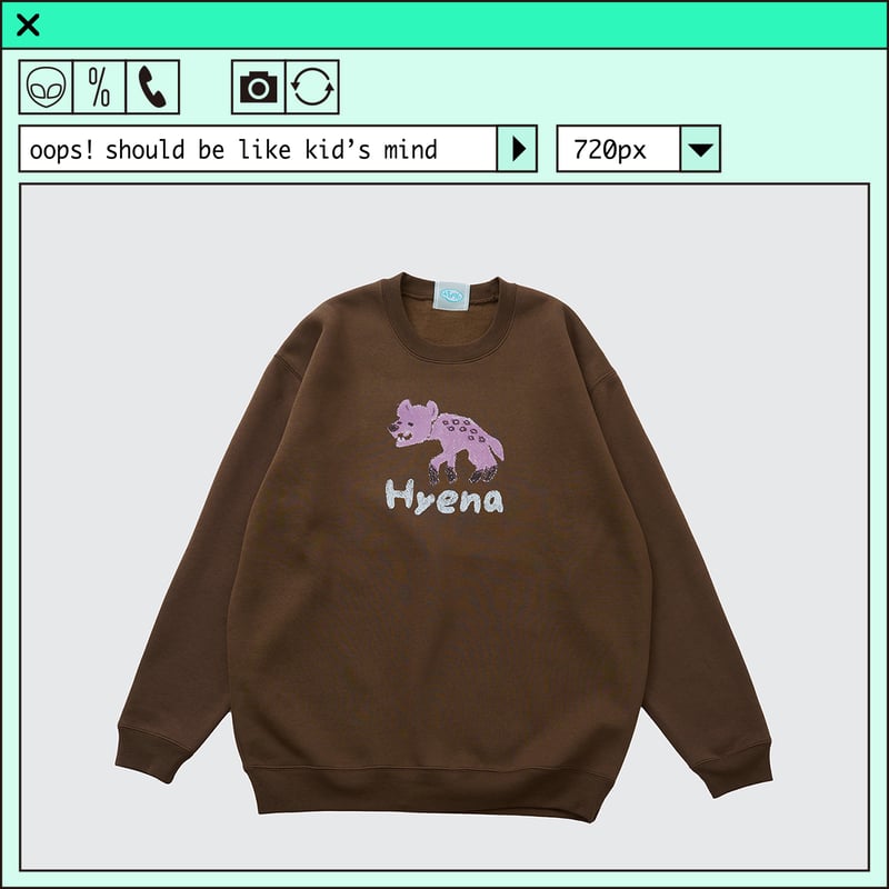 psh Hyena sweat / OPS-2403 BROWN | ％psh(ウップシュ)