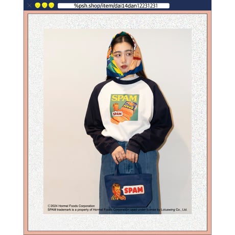 ％psh SPAM® Brand lunch tote bag　/　SPA-OPS2406 NAVY
