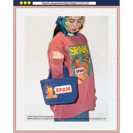 ％psh SPAM® Brand lunch tote bag　/　SPA-OPS2406 NAVY