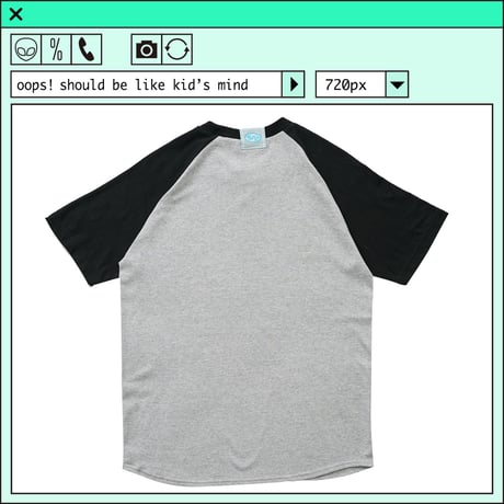 ％psh Orion Beer raglan tee　/　OR-OPS2402 MOTTLED GRAY×BLACK
