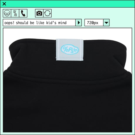%psh crayon half zip sweat 　/　OPS-2308 BLACK