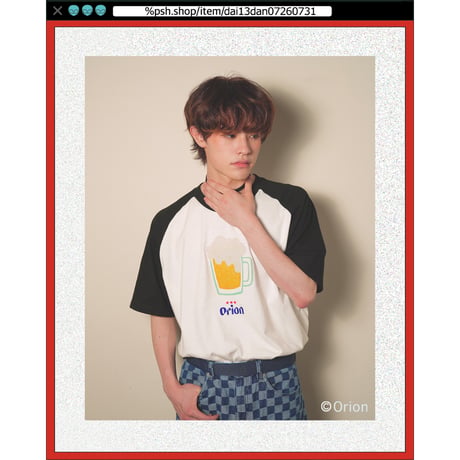 ％psh Orion Beer raglan tee　/　OR-OPS2402 WHITE×NAVY