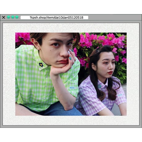 %psh retro flower polo shirt　/　OPS-2302 GREEN