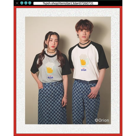 ％psh Orion Beer raglan tee　/　OR-OPS2402 WHITE×NAVY