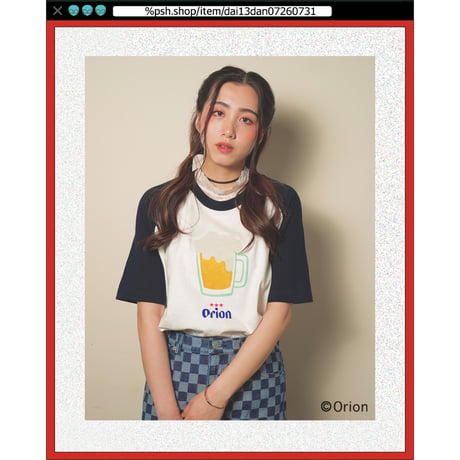 ％psh Orion Beer raglan tee　/　OR-OPS2402 WHITE×NAVY