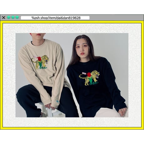 %psh NYANTARO long sleeve tee  (ジミー大西【POPOUT】コラボ)　/　JO-OPS2202 SAND BEIGE
