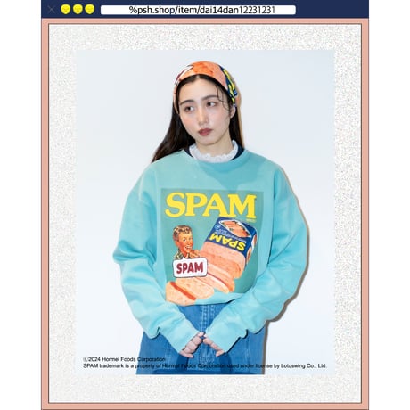 ％psh SPAM® Brand sweat　/　SPA-OPS2401 CRIMSON