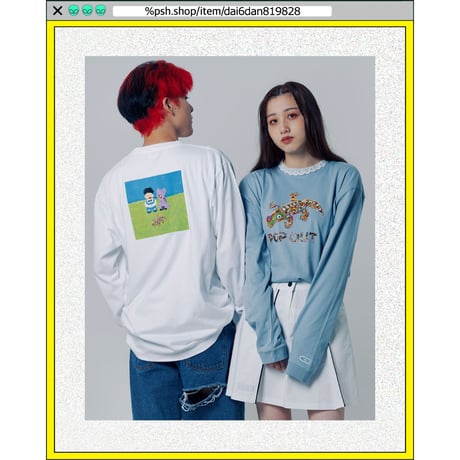 %psh WANIKUN long sleeve tee (ジミー大西【POPOUT】コラボ) 　/　JO-OPS2201 WHITE