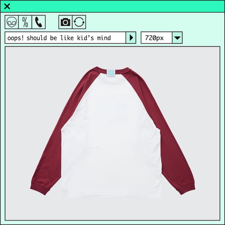 ％psh SPAM® Brand raglan longsleeve tee　/　SPA-OPS2402 WHITE×BURGUNDY
