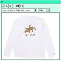 %psh WANIKUN long sleeve tee (ジミー大西【POPOUT】コラボ) 　/　JO-OPS2201 WHITE