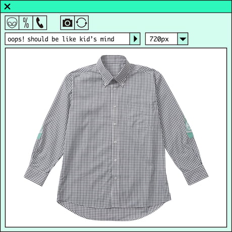 %psh crayon long sleeve shirt　/　OPS-2301 MINT BLACK