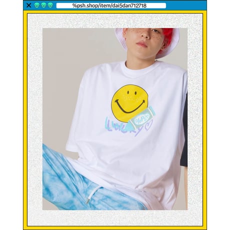 %psh smiley lucky tee　/　SF-OPS2201 MIX GREY