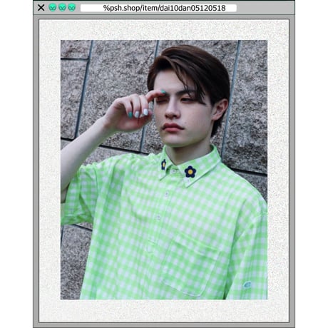 %psh retro flower polo shirt　/　OPS-2302 GREEN