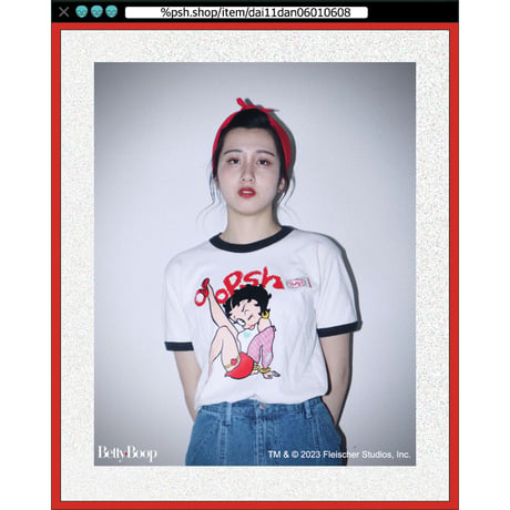 %psh Betty Boop™ ringer tee / BEB-OPS2301 MINT