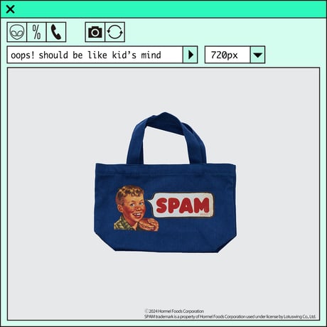 ％psh SPAM® Brand lunch tote bag　/　SPA-OPS2406 NAVY
