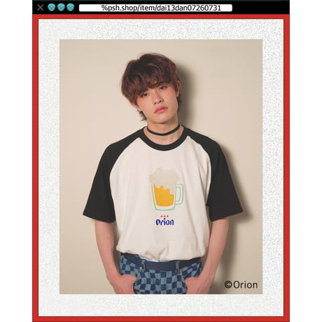 ％psh Orion Beer raglan tee　/　OR-OPS2402 WHITE×NAVY