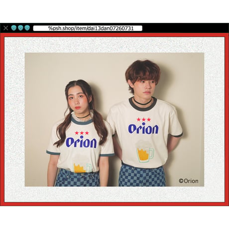 ％psh Orion Beer ringer tee　/　OR-OPS2401 GRAY×DENIM