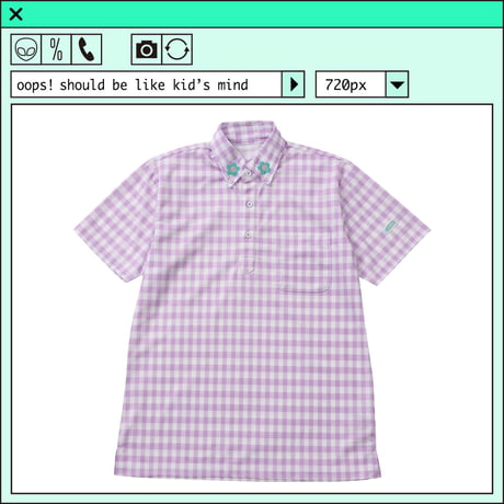 %psh retro flower polo shirt　/　OPS-2302 LAVENDER