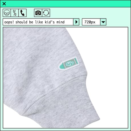 %psh HeM crew neck sweat(裏起毛)　/　HM-OPS2202 ASH