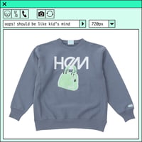 %psh HeM crew neck sweat(裏起毛)　/　HM-OPS2202 STONE BLUE