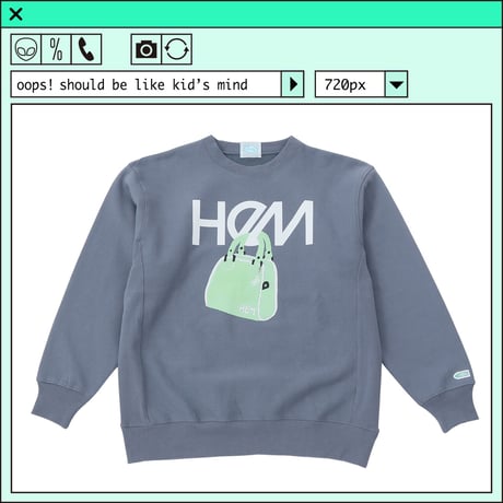 %psh HeM crew neck sweat(裏起毛)　/　HM-OPS2202 STONE BLUE