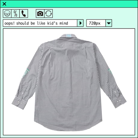%psh crayon long sleeve shirt　/　OPS-2301 MINT BLACK