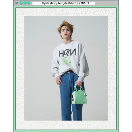 %psh HeM crew neck sweat(裏起毛)　/　HM-OPS2202 ASH