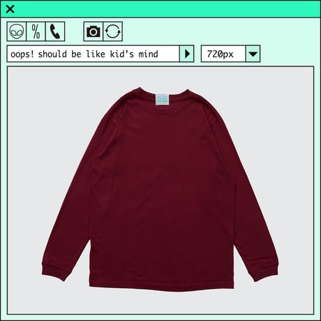 %psh Hyena long sleeve tee　/　OPS-2402 BURGUNDY