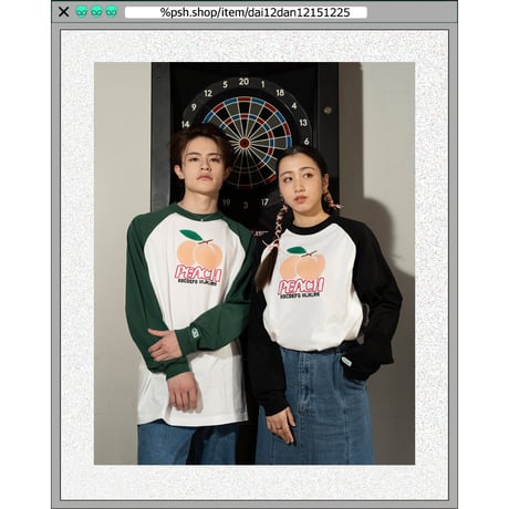 %psh crayon peach raglan tee　/　OPS-2306 WHITE BLACK