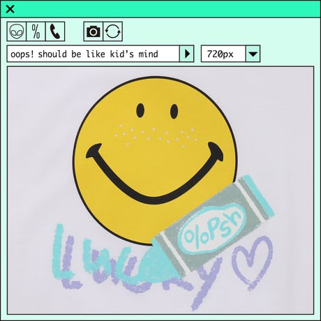 %psh smiley lucky tee　/　SF-OPS2201 WHITE