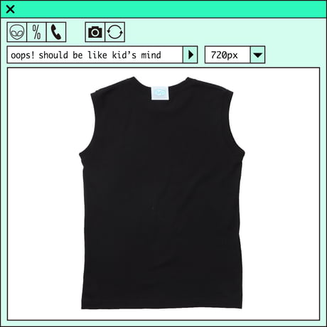 %psh retro crayon art sleeveless shirt　/　OPS-2304  BLACK