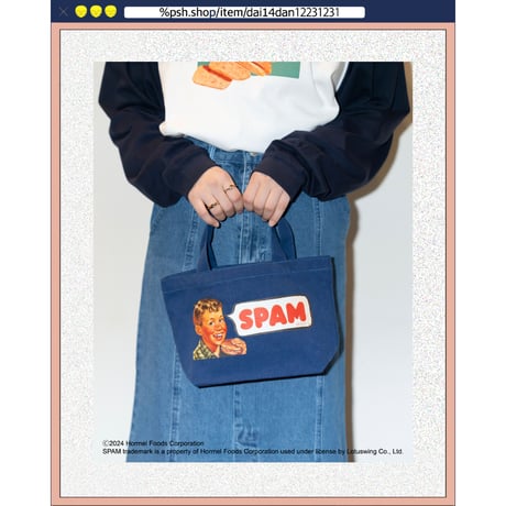 ％psh SPAM® Brand lunch tote bag　/　SPA-OPS2406 NAVY