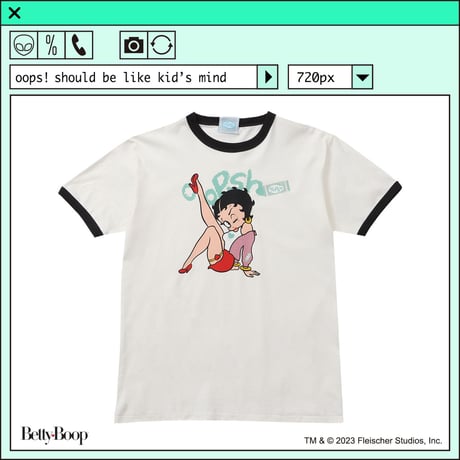 %psh Betty Boop™ ringer tee / BEB-OPS2301 MINT