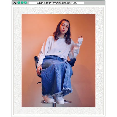 %psh crayon patch long sleeve tee　/　OPS-WA002 WHITE