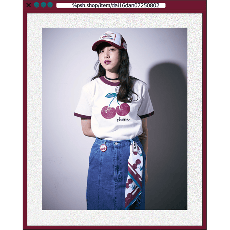 %psh cherry ringer tee　/　OPS-2501 BLACK