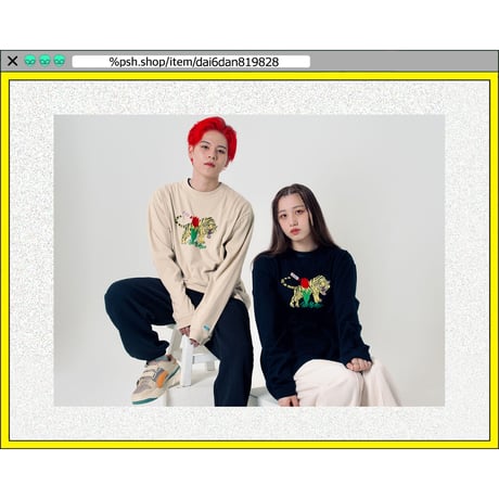 %psh NYANTARO long sleeve tee  (ジミー大西【POPOUT】コラボ)　/　JO-OPS2202 SAND BEIGE