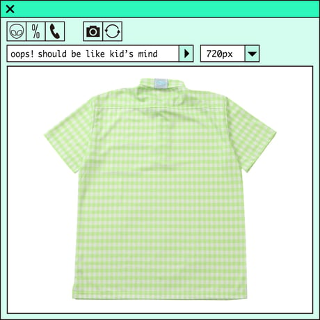 %psh retro flower polo shirt　/　OPS-2302 GREEN