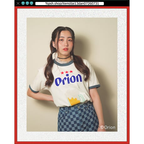 ％psh Orion Beer ringer tee　/　OR-OPS2401 NATURAL×SUMIKURO