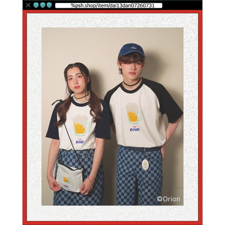 ％psh Orion Beer raglan tee　/　OR-OPS2402 WHITE×NAVY