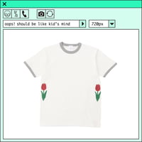 %psh retro tulip ringer Tee　/　OPS-2208 GRAY RED